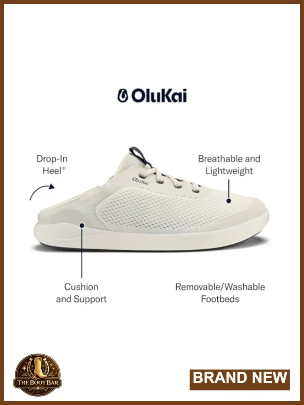 OluKai Moku Pae Slip-On Men's Breathable Mesh Boat Shoes, Lightweight